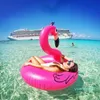 120cm al por mayor inflable Pink Flamingo piscina flotadores anillos flotante Fila silla de playa colchón de aire para la natación deportes acuáticos