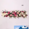 Arc artificiel rangée de fleurs bricolage pivoines en soie Rose rangée de fleurs artificielles pièce maîtresse de mariage toile de fond décorative 100*25 cm