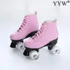 Pink Roller Skates 4 Wheel Skates For Girls Base Wheels Pu Shoes Wheels Shipping Blue Skating Rollers Double Row Roller