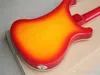 Guitare basse électrique Cherry Sunburst à 4 cordes avec pickguard blanc, matériel chromé, offre personnalisée