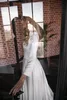 2020 NOWOŚĆ Przyjazdu A-line Skromne suknie ślubne długie rękawy Satynowe vintage nieformalne suknie ślubne LDS Suknia ślubna