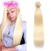Brazilian Indian Human Hair 613# Blonde One Bundle 1 Pieces/lot Straight Human Hair Extensions Double Wefts Weaves Straight Bundle 10-40inch
