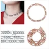 Rose Gold New Plated 10mm Bling Bling Cubic Zirconia Womens Cuban Figaro Chain Choker Halsband Bijoux Hip Hop -kedjor smycken gåvor för kvinnor