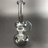 Gray Glass Water Bongs Hookahs Unique Design Inline Perc Percolator 7.2Inch Oil Burner Dab Rig