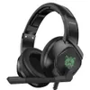 ONIKUMA K19 Casque de jeu filaire 3,5 mm avec micro Casque camouflage PC Casque stéréo Lumière LED pour Xbox One/Ordinateur portable Tablette/Téléphone Camouflage