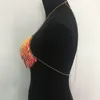 Sutiã feminino sexy feito à mão com lantejoulas sólido sutiã 2021 verão lingerie de alta qualidade ajustável corrente de metal festa club halter top1