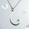 20pcs o navio livre / lote antigo de prata gancho Fishhook cadeia Charms cadeia colar de jóias dom DIY