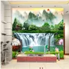 窓壁画壁紙3D壁紙滝の壁紙テレビ背景壁3D壁画のための壁紙