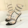 Fashion Women Sandals Female Rivet Stiletto Shoes High Heel Sequins Cozy Dress Sexy Party Sandalias Shoe