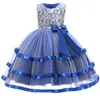 Mädchenkleider Ausgefallenes Mädchenkleid Sommer Prinzessin Pailletten Party Tutu Tüll Outfits Rückenfrei Hochzeit Kinderkostüm1