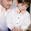 Maple trä förälder-barn bowtie sätter mörkgrå familj fjäril fest middag bröllop söta barn män slips tillbehör