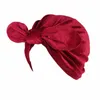 Etniska Kläder 2021 Kvinnor Bow-knot Velvet Turban Hijab Caps Muslim Headscarf Bonnet Hat Turbante Mujer Girls Headband Headwear för Chemo