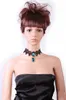 Hot Selling Original Retro Black Lace Neck Chain Blue Diamond Exquisite Halsband Kvinna Personlighet Smycken Partihandel