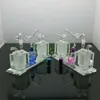 Fumar pipa Mini cachimba bongs de vidrio Colorido en forma de metal Dos personas conectadas lámpara de alcohol cachimba