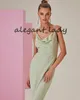 Sage Green Beach Bridesmaid Dresses 2023 Mixed Style Sexig Slit Summer Holiday Junior Maid of Honor Wedding Party Guest Gown256C