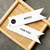 Thank You Tag with Rope Merci for You Card Handmade DIY Craft Biscuit Package Cake Wrap Wed Party Favor Birthday Gift Box Decoration