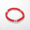 Handgemaakte Rainbow Bead Armband Kleurrijke Polymeer Klei Disc Kralen Armbanden Boho Surf Stapelbare Stretch Charm Armband Sieraden voor Vrouwen Meisje