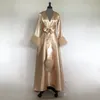 Albornoz de piel sintética para mujer, camisón, ropa de dormir, bata de novia, vestidos de novia para dama de honor, petites de talla grande, mangas largas, hecho a medida