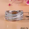 Size 6-10 Handmade Hot Sell Jewelry Sterling Sier Princess Cut White Topaz CZ Diamond Cross Birthstone Women Wedding Ring