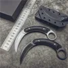 2020 Nowe Karambit Noże Tactical 440C Białe / Black Kamienne Blade Full Tang G10 Uchwyt Naprawiony Nóż Pazura Ostrze z Kydex