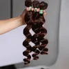 Bouncy Deep Loose Wave Hair Weft Sew in Hair Extensions Brown Obre 3pcs For One Haed Synthetic Lenght Hair Wefts Jerry Curl för W329B