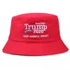 Trump Fisherman Cap Trump 2020 Prezydent Wybory Haft Utrzymuj Ameryka Świetnie Zwykłą Kapelusz Plenerowy Wiadro Hat Party Hats Ljjo8210