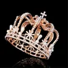 Coroa barroca Corte de noiva Coroa de casamento Rei real tiaras e coroas performance pérolas machos jóias de cabelo mx2007202808097