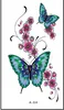 Body Art Wodoodporna naklejka tymczasowa tatuaż dla kobiet Piękne kolory 3D Butterfly Rose duże ramię tatoo cała QC26094716848