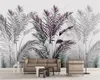 3D Muurschildering behang Botanische Handgeschilderde Moderne Minimalistische Kleine Fresh Garden Woonkamer Slaapkamer Wandbekleding HD Wallpaper