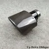 1 piece Top quality Oval Style Carbon fiber Exhaust pipe Muffer tip Car Universal Glossy Black Stainless Steel Tail Tips