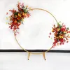 white Golden Circular Arch with Stands Metal Hoop for Flowery Arrangement Birthday Party Wedding Background Room Decor Home Celebrations