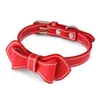 2020 Amazon wish hot sale pet bow tie PU wear-resistant anti-bite dog cat collar spot direct sales new product bow gentleman neck collar