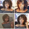 Dilys Short Soft Brown Synthetic Wigs For Black Women Faux locs Dreadlock Dreads Braiding Crochet Twist Fiber American Hair Wig