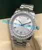 11 estilo de luxo relógio masculino platina 41mm gelo azul diamante moldura dial 228396 movimento automático safira luminosa moda men'337i