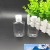 Bouteille en plastique pour animaux de compagnie de 50 ml de main-d'œuvre de 50 ml avec une bouteille de forme carrée transparente de capuchon pour les cosmétiques désinfectants jetables