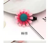 Новый стиль Double Нетканые Заколки Baby Fashion Sun Цветочные аксессуары для волос 5 см длины с помощью кнопки Прекрасные девушки зажим для волос WY1484