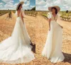 A-Linie Brautkleid 2020 rückenfreie Brautkleider elegantes Brautkleid klassisches weißes spitzes langes Kleid Abito Da Sposa