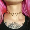 Europa och Amerika Hollow Heart Choker Halsband Inledande Halsband Smycken Silver Guld Clavicle Chain Halsband Kvinnor Mode Smycken