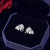 Koreanska mode söta baby elefant örhängen smycken utsökta zircon high-end örhängen s925 silver nål sexig ros guld djur örhängen