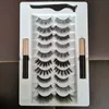 Cils magnétiques 3D 5D avec eye-liner et pince à épiler 10 paires de faux cils magnétiques ensemble de faux cils aimantés faits à la main réutilisables Aucune colle nécessaire