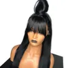 360 Lace Frontal Wigs With Bangs 13x6 Lace Front Human Hair Wigs Fringe Wig PrePluck Full Lace Wig Hairline9828755