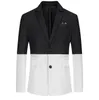 Nouveau Hommes Blazer Patchwork costumes pour hommes de haute qualité rouge Blazers vêtement d'extérieur près du corps manteau Costume Homme Blazer hommes