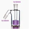 90 Derece Matris Percolator nargile Cam Kül Yakalayıcı 14mm 18mm 4.8 Inç Kalın Pyrex Şeffaf Fıskiye