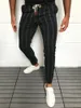 AU Men's Formal Business Striped Dress Pants Slim Fit Casual Long Trousers