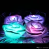 Fantazyjne Kolorowe Zmiana Światła Kwiat Romantyczny Dekoracje Ślubne Party Lampa Świeca Zrób Życzenie Rose Led Night Light