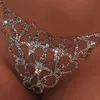 Catena per il corpo sexy con strass Perizoma Gioielli per bikini per donna Catena per il corpo a cuore Catena di lusso per intimo in cristallo Catena per la pancia