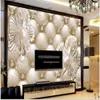 Photo living style wallpaper 3D soft bag diamond jewelry flower wallpapers luxury background wall-