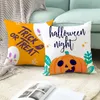 Kerstkussen Cover Cover Halloween Thanksgiving Festival Pillowcase Peach Skin Fabric Cartoon Print Horror Pillow Bus body 4545cm5803726