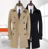 Men's Trench Coats Men's Khaki Beige 2022 Autumn Slim Sexy Medium-long Coat Men Business Outerwear Mens Clothing Belt S - 9XL1