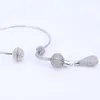 Novos conjuntos de jóias nupciais africanas para moda mulheres prata-cor cristal brincos de colar conjuntos de presente de designação de casamento